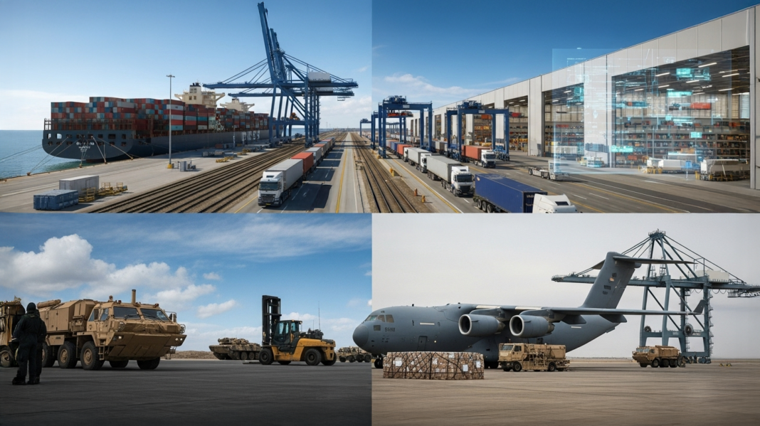 Intégration de systèmes terminaux avancés dans un cadre dual pour la logistique de transport lourd civil et militaire.